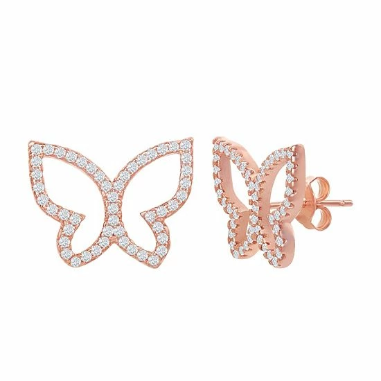Discount 🌟 Unbranded Sterling Silver Cubic Zirconia Butterfly Stud Earrings 🎁 - Image 3