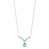 Promo 👏 Unbranded Sterling Silver Blue Topaz & Lab-Created White Sapphire Necklace ✔️