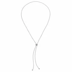 Coupon ⭐ Unbranded Sterling Silver 1/10 Carat T.W. Diamond Bolo Necklace ✨