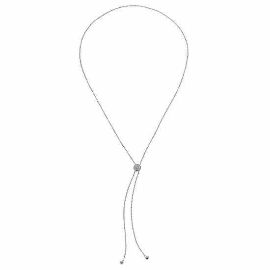 Coupon ⭐ Unbranded Sterling Silver 1/10 Carat T.W. Diamond Bolo Necklace ✨