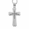 Best reviews of 💯 Unbranded Stainless Steel 1/8-ct. T.W. Black Diamond Cross Pendant - Men 🎉