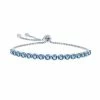 Best deal 🛒 Unbranded Sterling Silver Simulated Blue Topaz Adjustable Bracelet 🔥