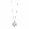 Outlet ✔️ Unbranded Sterling Silver Lab-Created White Sapphire & Cubic Zirconia Oval Pendant Necklace 💯
