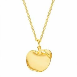 Cheap 🔥 Unbranded 14k Gold Over Silver Apple Teacher Appreciation Pendant Necklace ⭐