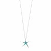 Cheapest 😉 Unbranded Sterling Silver Lab-Created Blue Opal Starfish Pendant Necklace 🎉