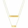 Coupon 👍 Unbranded 10k Gold Dual Bar Link Layered Necklace ⌛