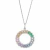 Cheapest 😍 Unbranded Sterling Silver Pastel Cubic Zirconia Accent Circle Pendant Necklace 😉