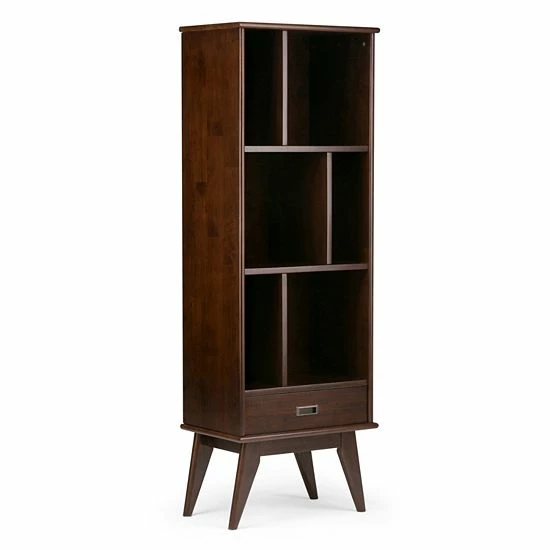 Promo 🎉 Unbranded Simpli Home Draper Mid-Century Storage Bookshelf Auburn Brown 👏 - Image 5