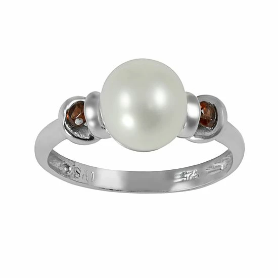 Best deal ๐งจ Unbranded Sterling Silver Freshwater Cultured Pearl And Garnet Ring ๐ฅฐ