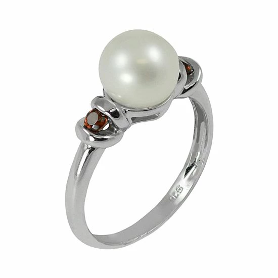 Best deal ๐งจ Unbranded Sterling Silver Freshwater Cultured Pearl And Garnet Ring ๐ฅฐ - Image 2