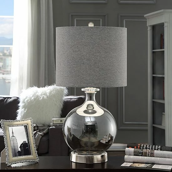 Best Sale ๐งจ Unbranded Smoked Glass Globe Table Lamp With Acrylic Base ๐ - Image 2