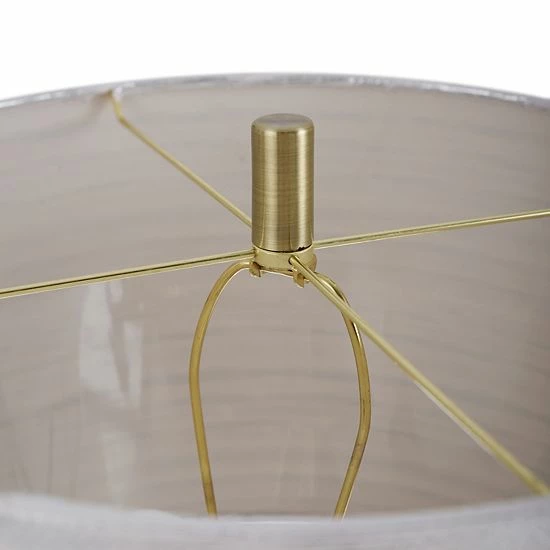 Deals 🤩 Unbranded Slim Brushed Brass Table Lamp With Custom Fabric Shade & Round Black Pedestal Base 🔔 - Image 5