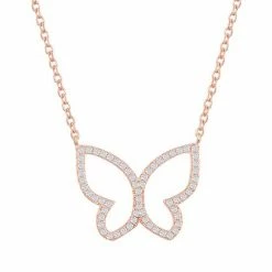 Best reviews of ⌛ Unbranded Sterling Silver Cubic Zirconia Open Butterfly Necklace 🎉
