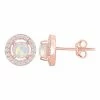 Promo 🤩 Unbranded Sterling Silver White Opal Cubic Zirconia Halo Round Stud Earrings 🔔
