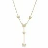 Cheap 🥰 Unbranded 18k Gold Over Silver Cubic Zirconia Butterfly Y Necklace 🎁