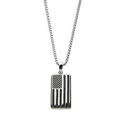 Best deal 👍 Unbranded Men's Stainless Steel American Flag Pendant Necklace 🥰