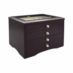 Discount 🔔 Unbranded Modern Java 3-Drawer Lift Top Wooden Jewelry Box 👍