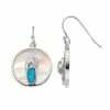Promo 🛒 Unbranded Sterling Silver 👩 Mother-of-Pearl & Lab-Created Blue Opal Flip-Flop Disc Drop Earrings 🔔