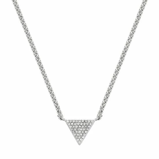 Best Sale ๐ Unbranded Sterling Silver 1/8 Carat T.W. Diamond Triangle Necklace ๐