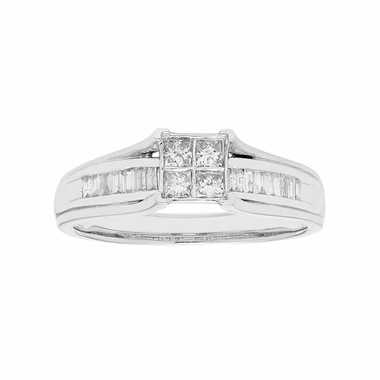 Top 10 ๐ Unbranded 10k Gold 1/3 Carat T.W. Diamond Cluster Engagement Ring White ๐งจ