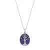 Coupon ✨ Unbranded Sterling Silver Lab-Created Lapis Lazuli Tree Of Life Oval Pendant ⭐