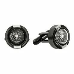 Discount 👏 Unbranded Men's Black Stainless Steel Functional Compass Cufflinks 👍