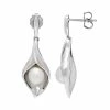 Best deal 🥰 Unbranded Sterling Silver Freshwater Cultured Pearl Calla Lily Drop Earrings 🤩
