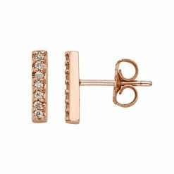 Best Pirce 🎉 Unbranded 1/10 Carat T.W. Diamond 10k Gold Stick Stud Earrings Rose 👏