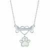 Hot Sale 👏 Unbranded Sterling Silver Lab-Created White Opal Heart 🦮 Dog Bone Necklace 😀