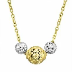 Cheapest ❤️ Unbranded Two Tone 10k Gold Textured Bead Necklace 👏