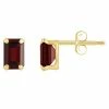 Discount 🧨 Unbranded 10k Gold Emerald Cut Garnet Stud Earrings Yellow 👍