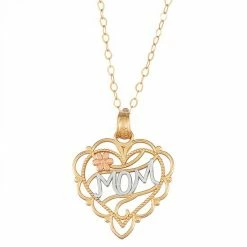 Best Sale 💯 Womens Unbranded 14K Tricolor Mom Pendant 🎉