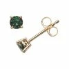 New ⌛ Unbranded 14k Gold 1/3-ct. T.W. Round-Cut Green Diamond Stud Earrings 🛒
