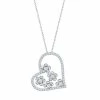 New 👏 Unbranded Sterling Silver Cubic Zirconia Heart & Flowers Necklace 💯
