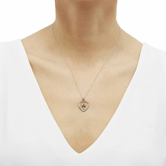 Promo โค๏ธ Unbranded 10k Gold ๐ฉ Mother & Child Heart Pendant Necklace ๐ - Image 3