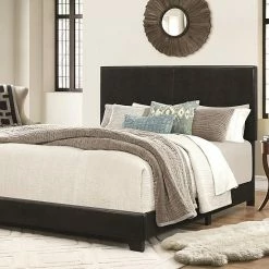 Budget 🔥 Unbranded Archer Black Faux Leather Bed 💯