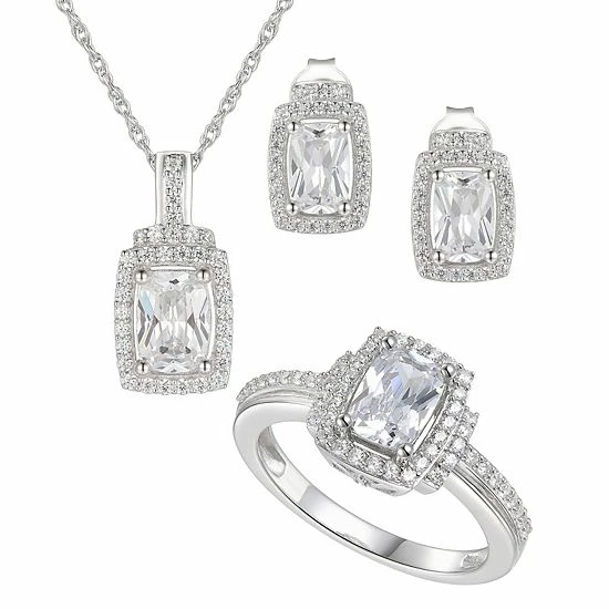 Top 10 ๐ Unbranded Sterling Silver Cubic Zirconia 3-Piece Jewelry Set ๐