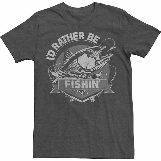 Cheap 🥰 Unbranded Big & Tall Fifth Sun Just Fish Outdoor Tee Black ⌛ - Image 2
