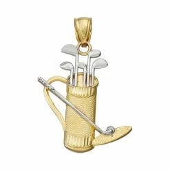 Promo 🥰 Unbranded Two-Tone 10k Gold Golf Bag Charm 🔔