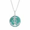Outlet 👍 Unbranded Sterling Silver Anchor Pendant Necklace Abalone 👏