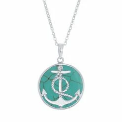 Outlet 👍 Unbranded Sterling Silver Anchor Pendant Necklace Abalone 👏