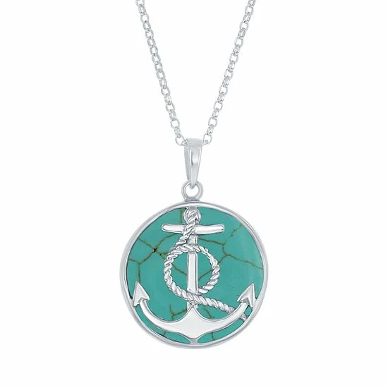 Outlet ๐ Unbranded Sterling Silver Anchor Pendant Necklace Abalone ๐ - Image 4