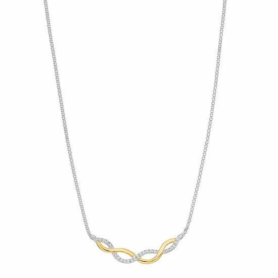 Wholesale 👍 Unbranded Two Tone Sterling Silver 1/4 Carat T.W. Diamond Infinity Necklace 💯
