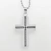 Cheapest 🎁 Unbranded Stainless Steel Black Diamond Accent Cross Pendant - Men 🎉
