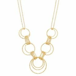 Cheap 😉 Unbranded Gold Tone Sterling Silver Circle Link Multistrand Necklace 🎁