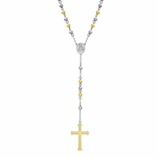 Top 10 ⌛ Unbranded Men's Two-Tone Stainless Steel "The Lord's Prayer" Rosary Necklace ⌛