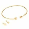 Best reviews of 😍 Unbranded 10k Gold Cuff Bangle Bracelet & Ball Stud Earrings Set 🎁