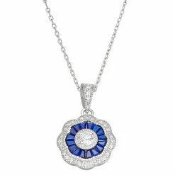 Best reviews of ✔️ Unbranded Sterling Silver Lab-Created Blue Spinel & Cubic Zirconia Pendant Necklace 😀