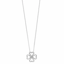Best reviews of ✔️ Unbranded Sterling Silver 1/7 Carat T.W. Diamond Clover Pendant Necklace 🛒