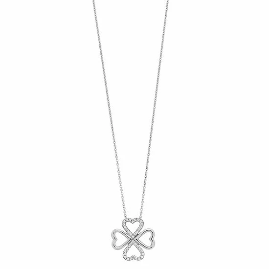 Best reviews of โ๏ธ Unbranded Sterling Silver 1/7 Carat T.W. Diamond Clover Pendant Necklace ๐